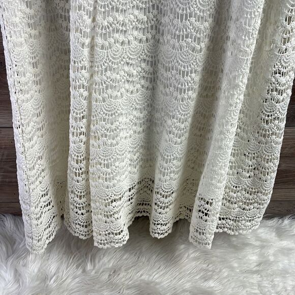 Nue Options Women Vintage Skirt Crocheted Lace Overlay Side Zip Above Knee Sz 8 - Picture 3 of 7